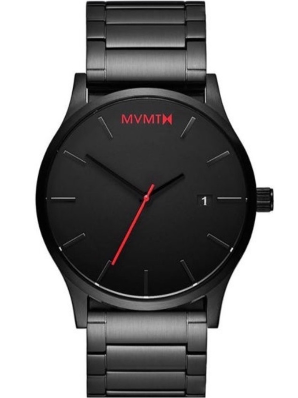 MVMT 45mm Black Watch with Red Accents